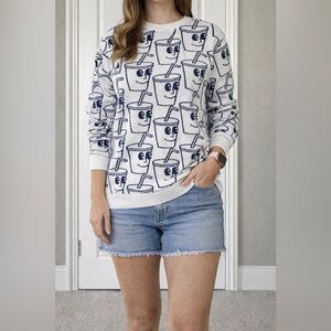 Primark cartoon soft drink/soda cups sweater M